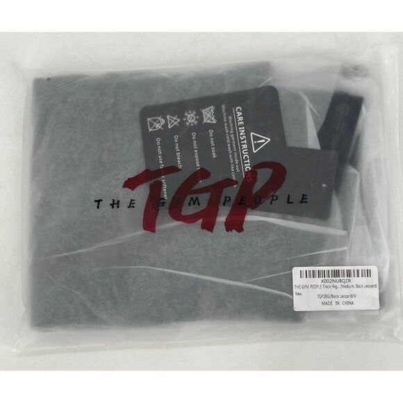 The Gym People Womens Black Leopard Print Leggings HIgh Waist Pockets Medium New - Picture 6 of 8